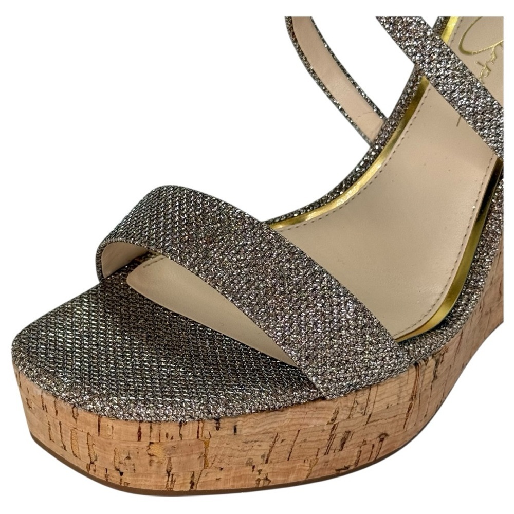 Jessica Simpson Stassi Gold Glitter Womens Wedge Heels Size 9.5M - Picture 7 of 11